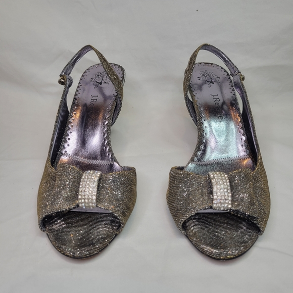 J.Renee Dayna Sling-Back Glimmer Pumps, Pewter - Picture 4 of 16